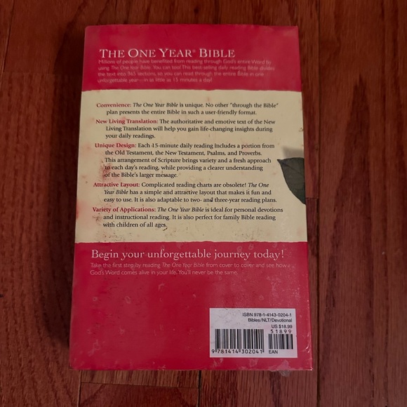 NWT The One Year Bible by NLT - Picture 2 of 4
